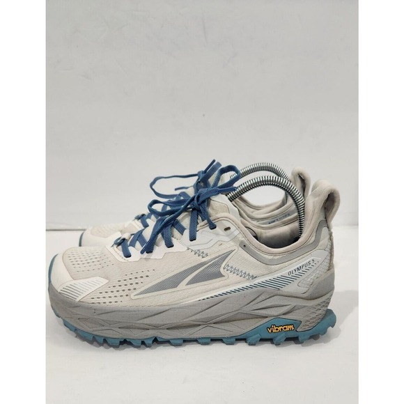 ALTRA Olympus 5 Running Hiking Shoe, White/Blue, Womens 8.5 - Picture 3 of 12
